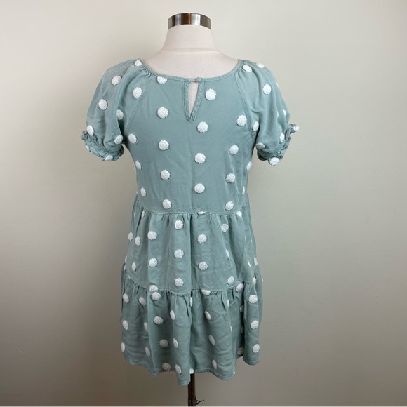 Blu Pepper Green White Polka Dot Blouse Top Bohemian Boho Casual Women Small - Picture 6 of 8